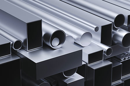 Metals bars, rods and pipes created from metal forming services