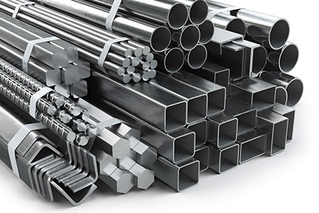 Metals bars, rods and pipes created from metal forming services